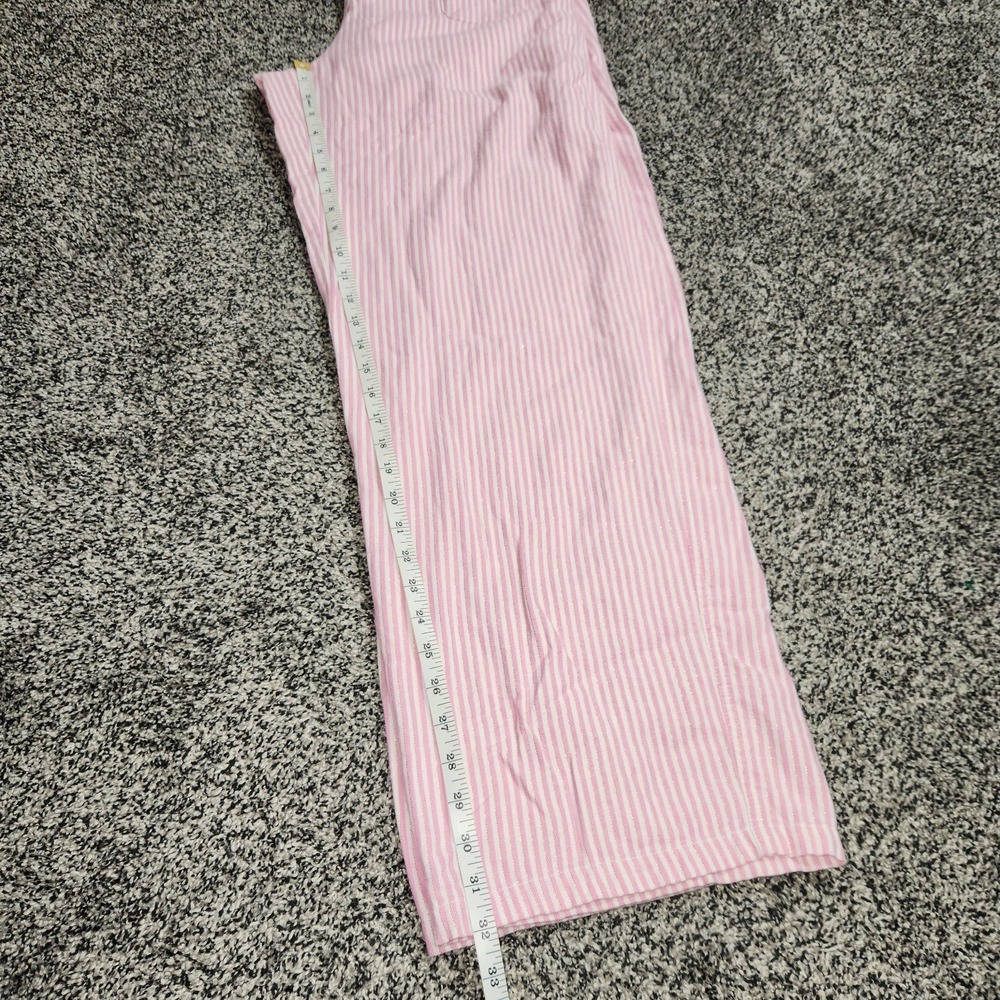 Y2k Vtg Victoria's Secret PINK Ski Bunnies Stripe Pajama Pants Pink Gold Women L - Picture 12 of 13